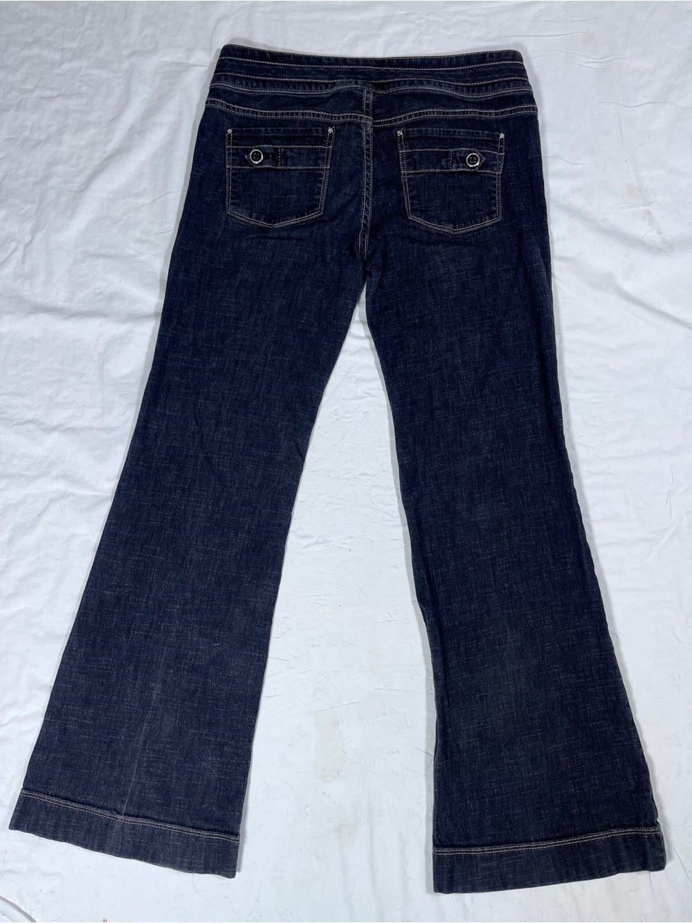 White House Black Market Blanc Flare Jeans Black Dark Wash Woman’s Size 4S - Picture 12 of 15